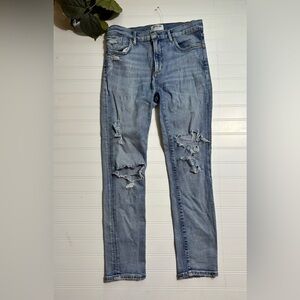 Aglode jeans women’s 27 distressed light wash blue